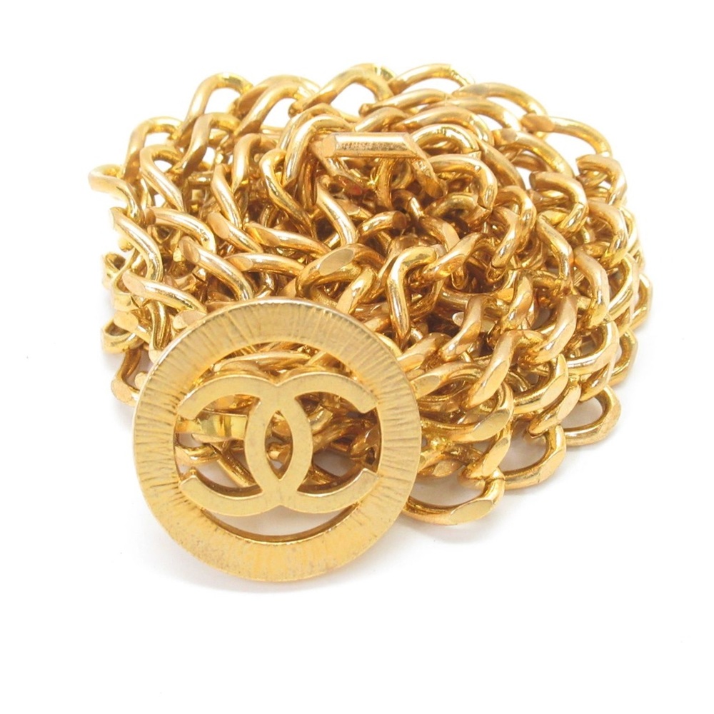 Chanel Double Chain Vintage 80s Belt Necklace 24K Gold - Picture 1 of 4